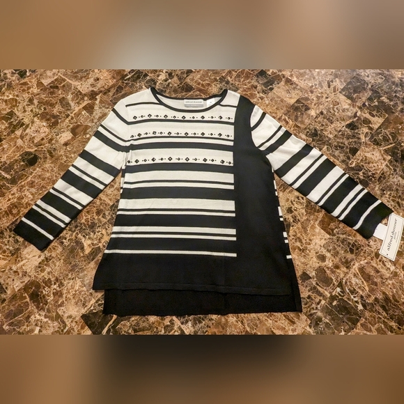 Alfred Dunner Striped Sweater - Picture 4 of 6